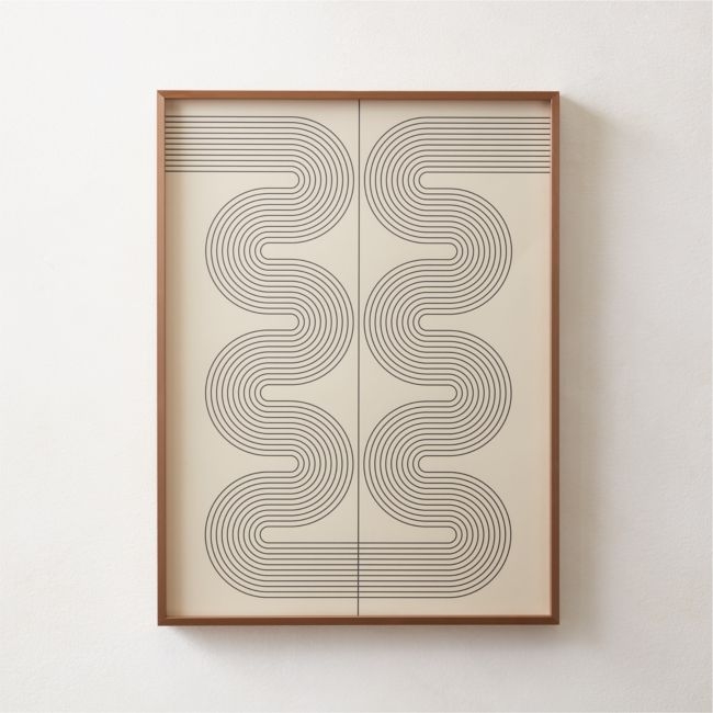 'Gia ll' Screen Printed Wall Art in Brass Frame 18"x24" - Image 0