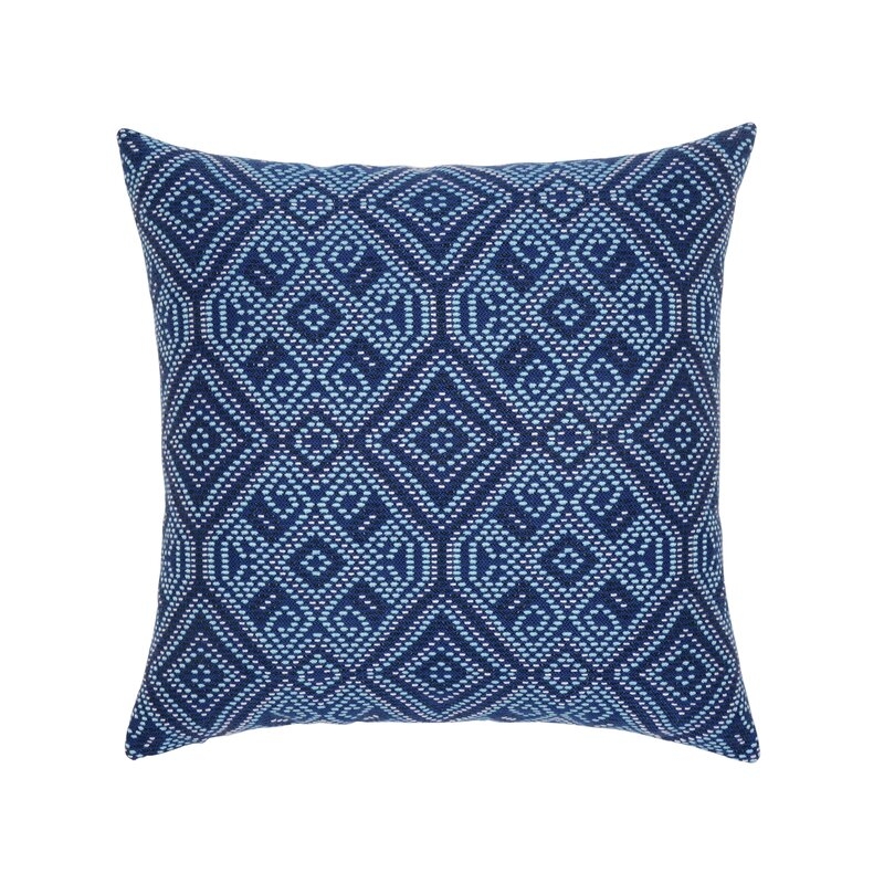 Elaine Smith Midnight Tile Outdoor Square Sunbrella® Pillow Cover & Insert - Image 0