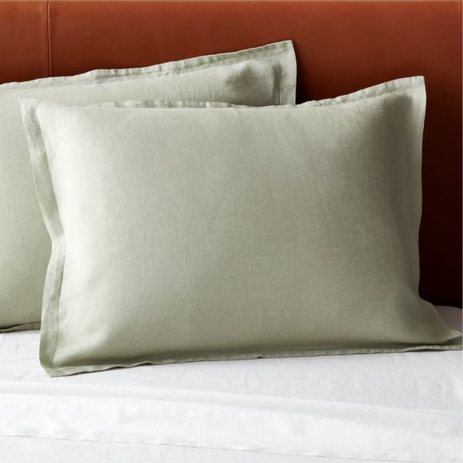 Linen Sage Standard Shams Set of 2 - Image 0