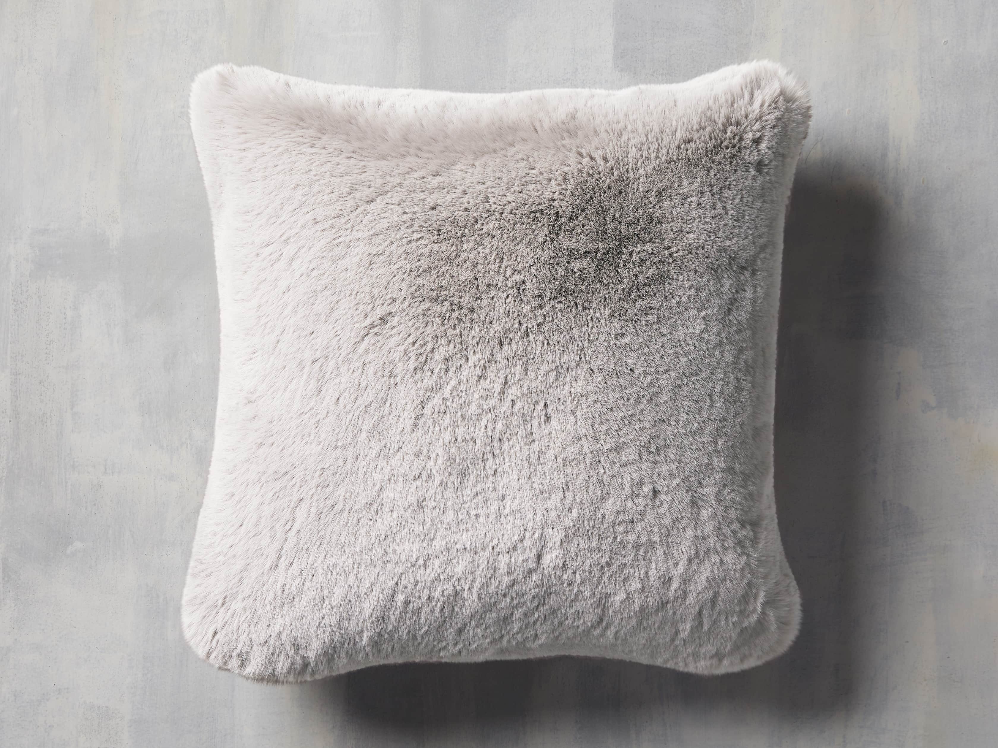 Faux Fur Rabbit Pillow Cover in Gray  Grey - Image 0