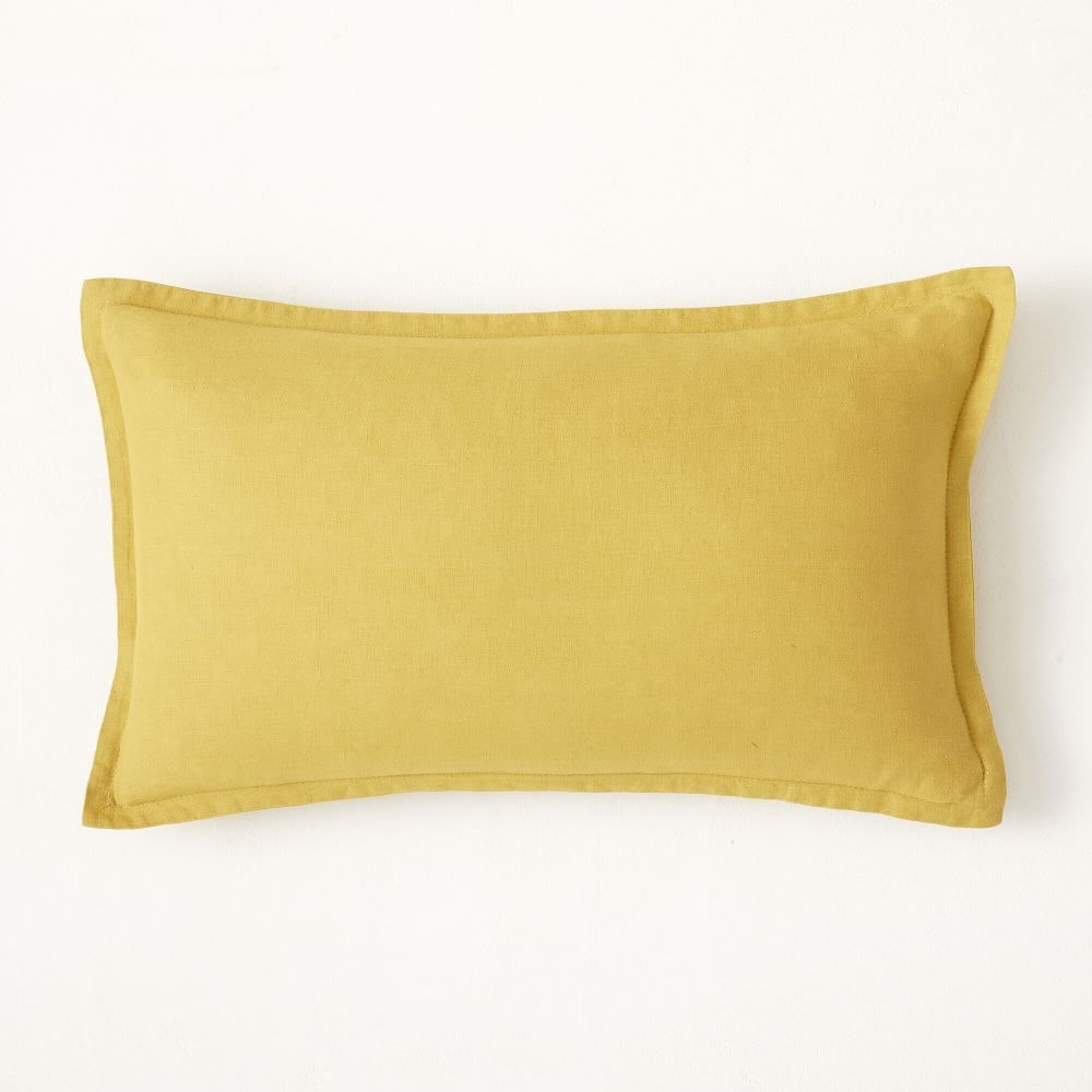 European Flax Linen Pillow Cover, 12"x21", Dijon - Image 0