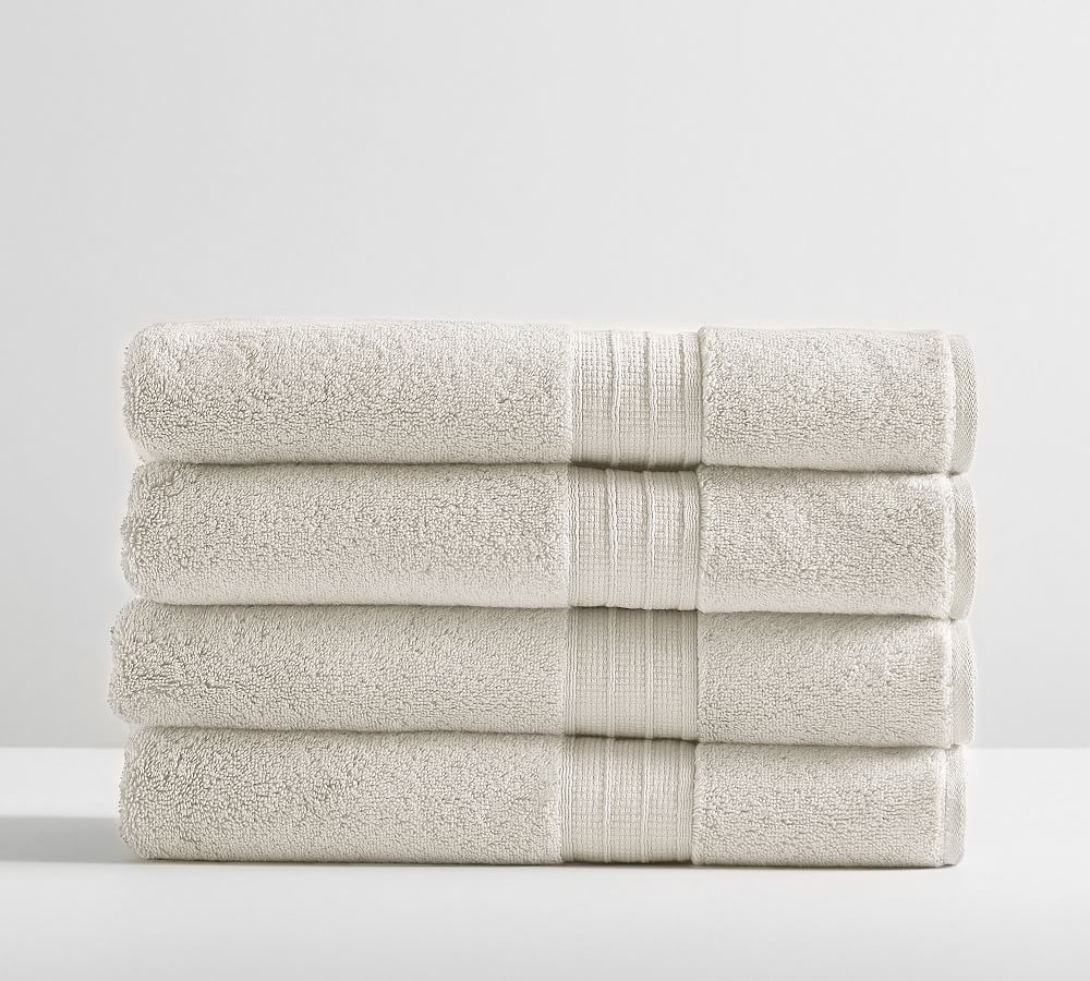 Hydrocotton Organic Bath Towels, Heathered Oatmeal, Set of 4 - Image 0