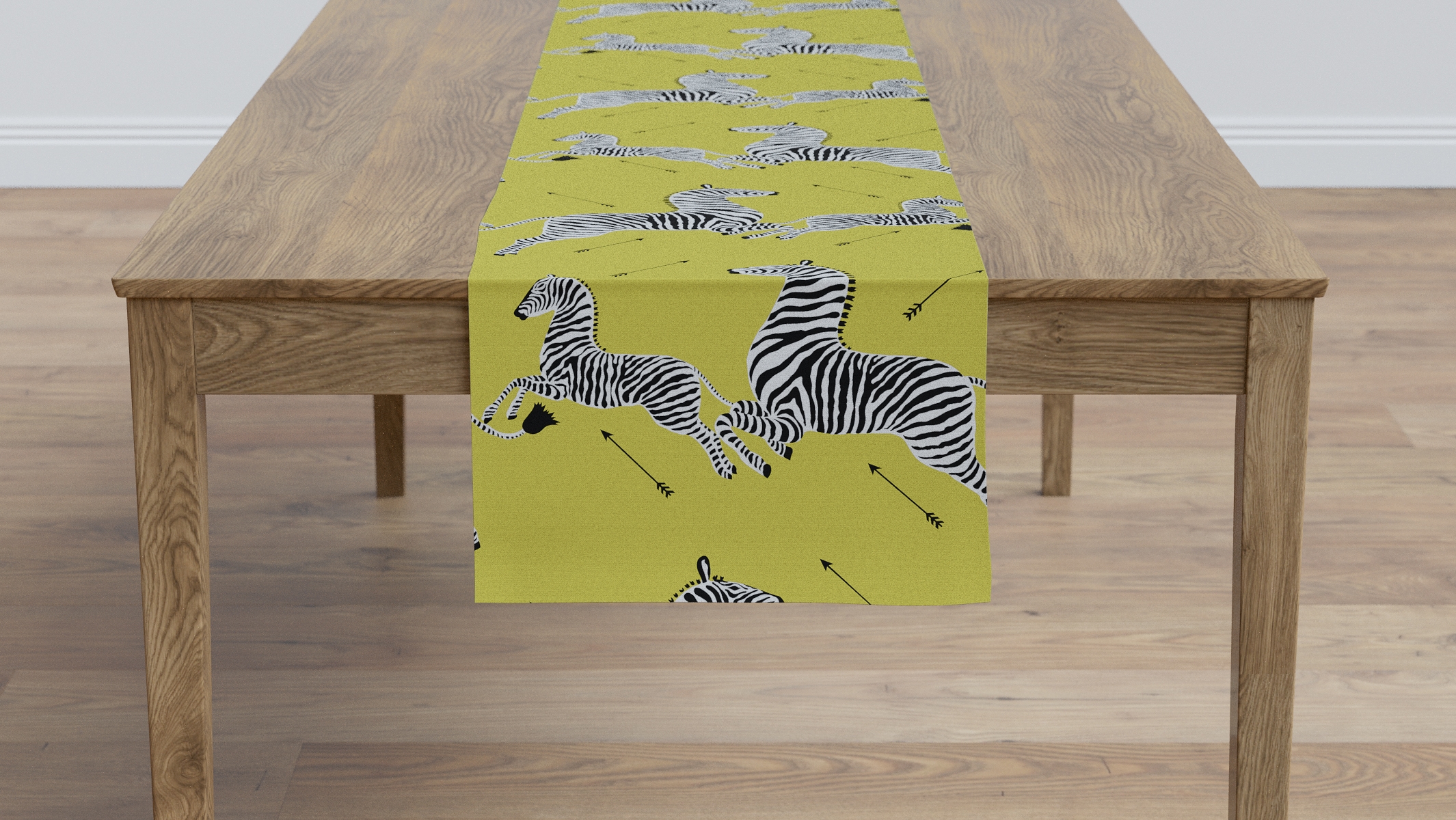 Table Runner 16" x 90", Yellow Zebra, 16" x 90" - Image 1