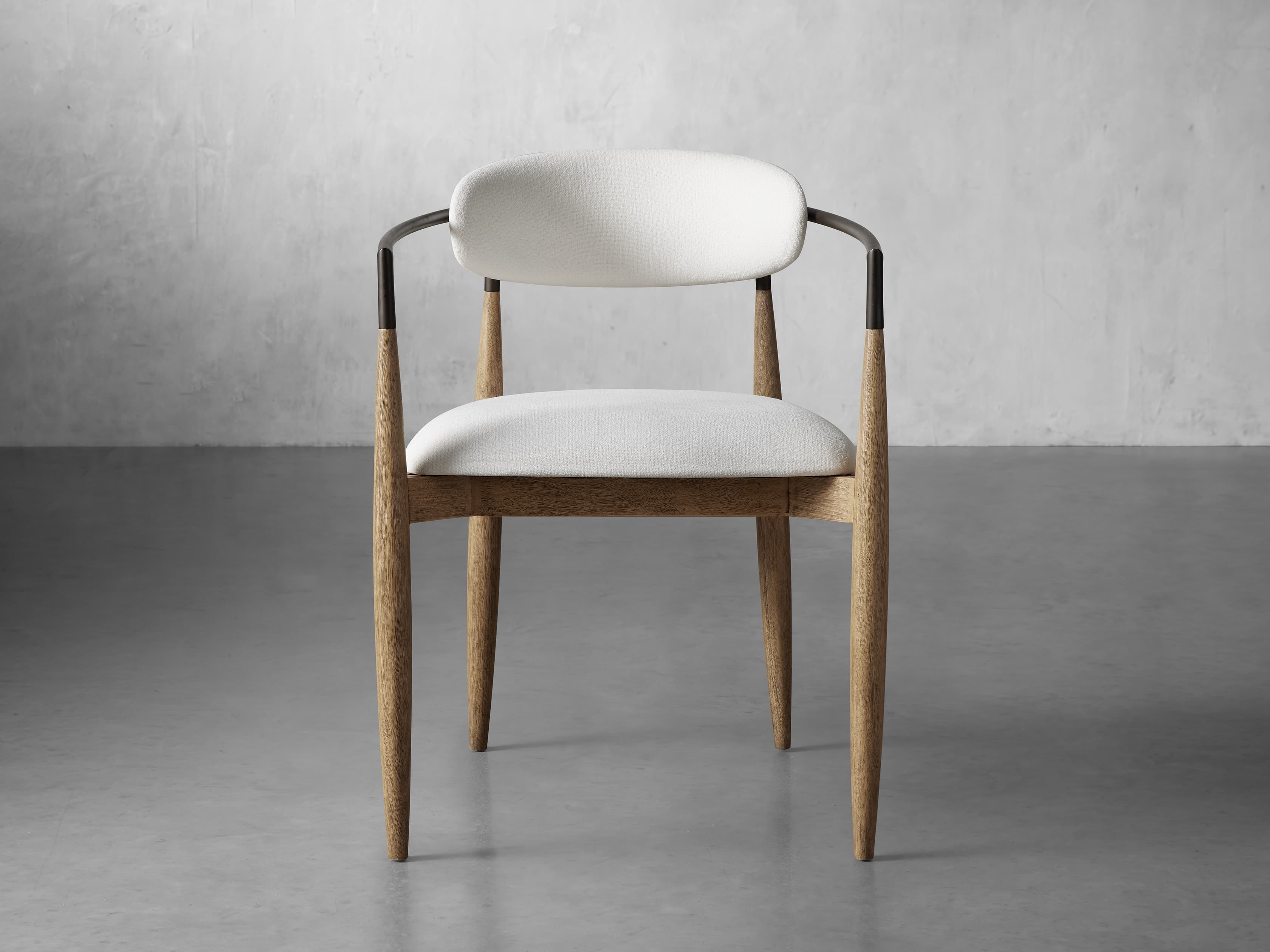 Jagger Dining Arm Chair in Upholstered White - Image 0