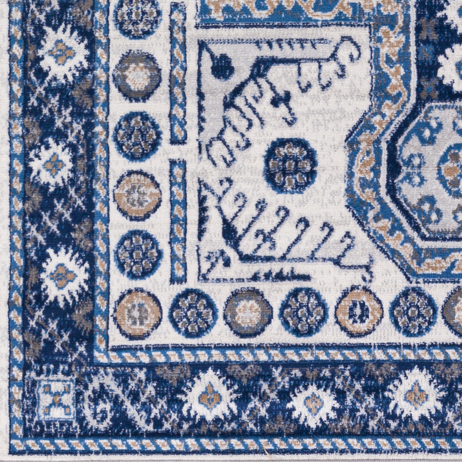 Cesar Blue Indoor 6'7" x 9' Machine Woven Rug - Image 4