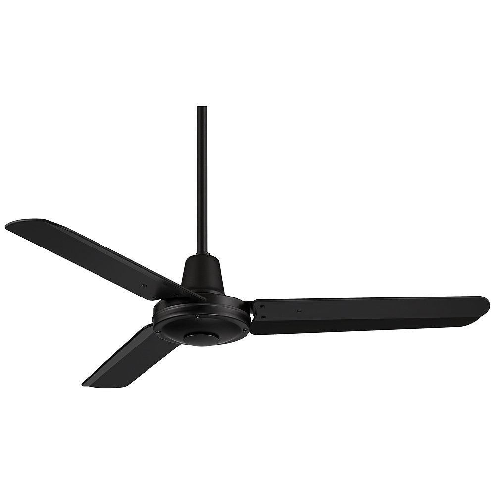 44" Casa Vieja Plaza DC Matte Black Damp Rated Ceiling Fan with Remote - Image 0