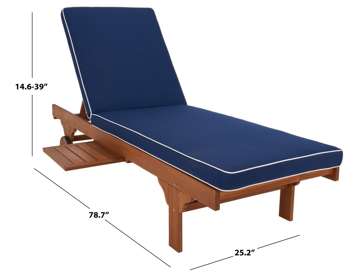 Newport Lounge Chair - Natural/Navy - Safavieh - Image 8