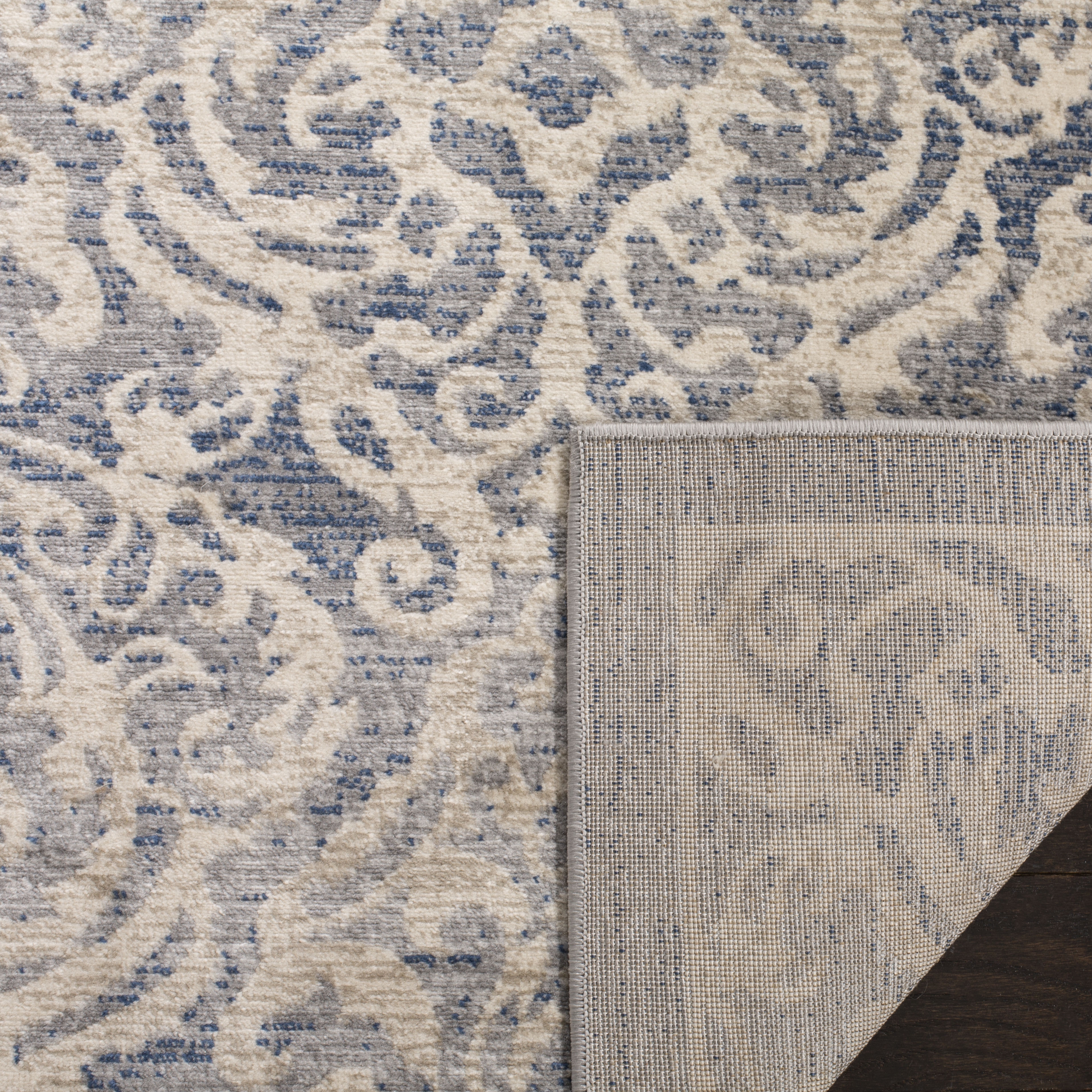 Arlo Home Woven Area Rug, BNT810G, Light Grey/Blue,  6' 7" X 6' 7" Square - Image 2