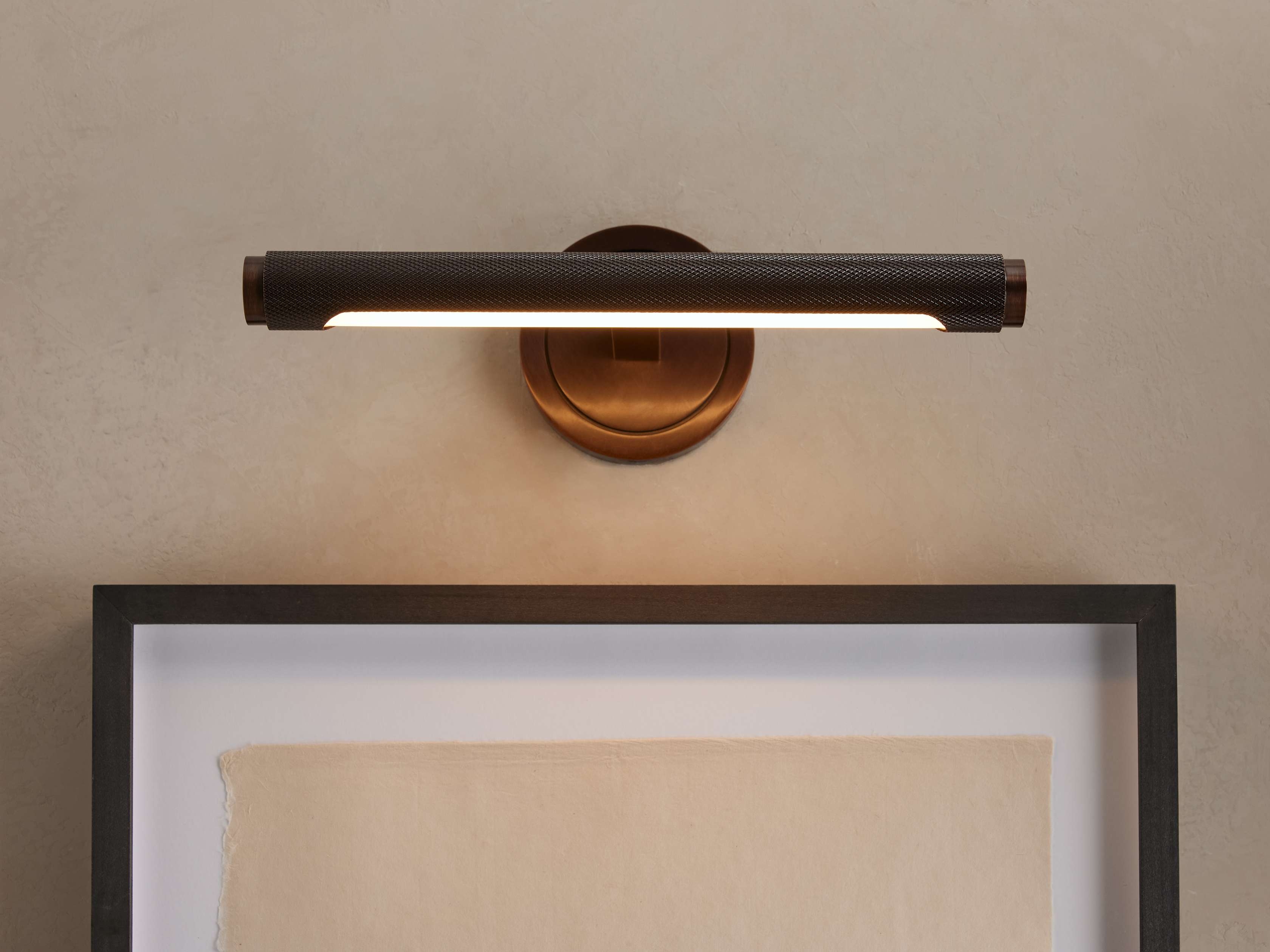 Monroe Picture Sconce in Metal 14" Bronze  Gnurled  - Image 0