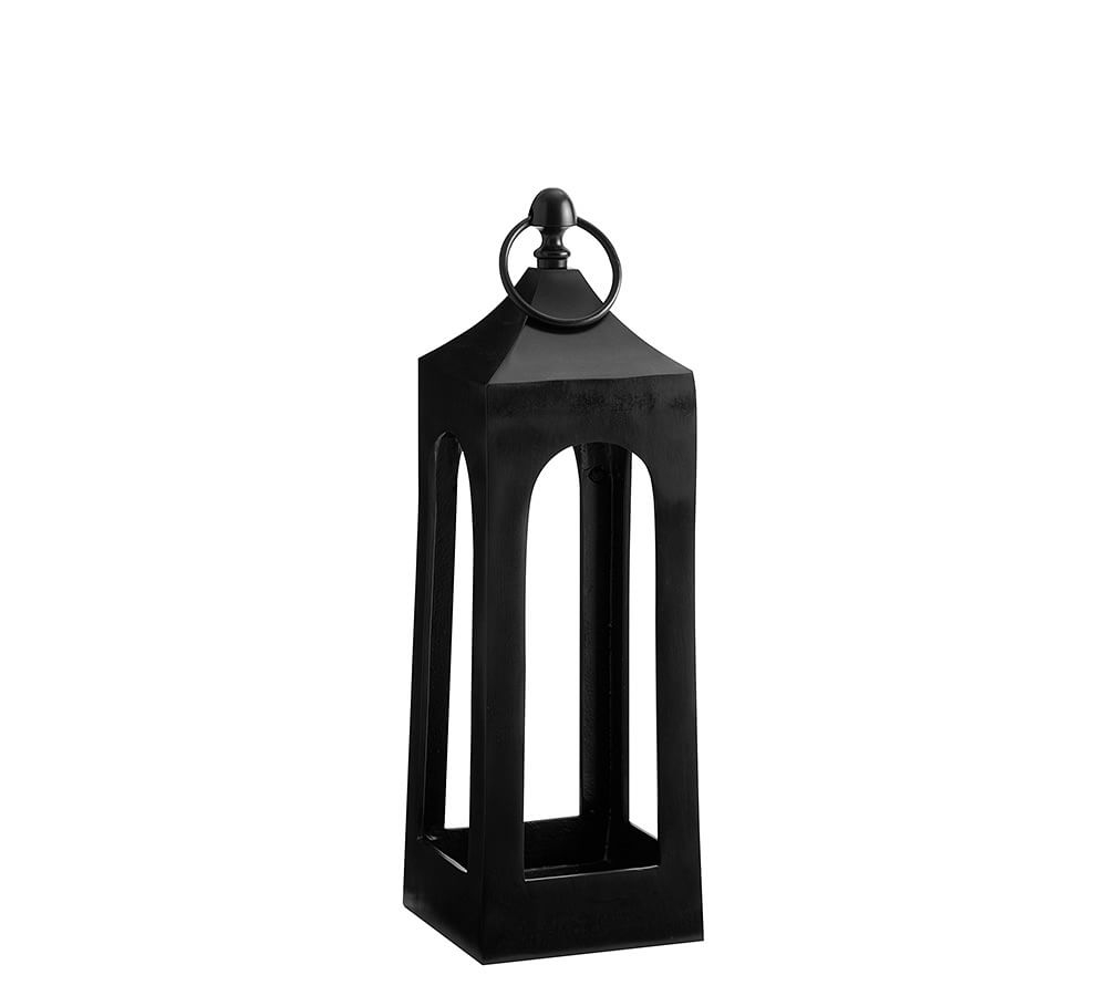 Caleb Handcrafted Metal Outdoor Lantern, Small, 21.5" - Black - Image 0