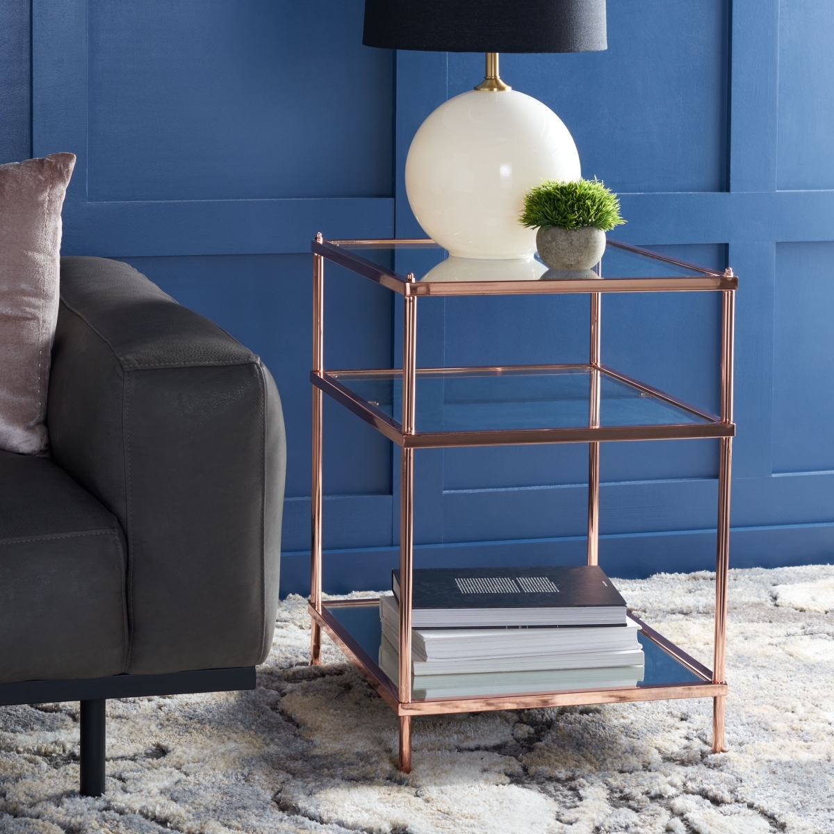 Noelia 3 Tier Accent Table - Rose Gold - Safavieh - Image 1