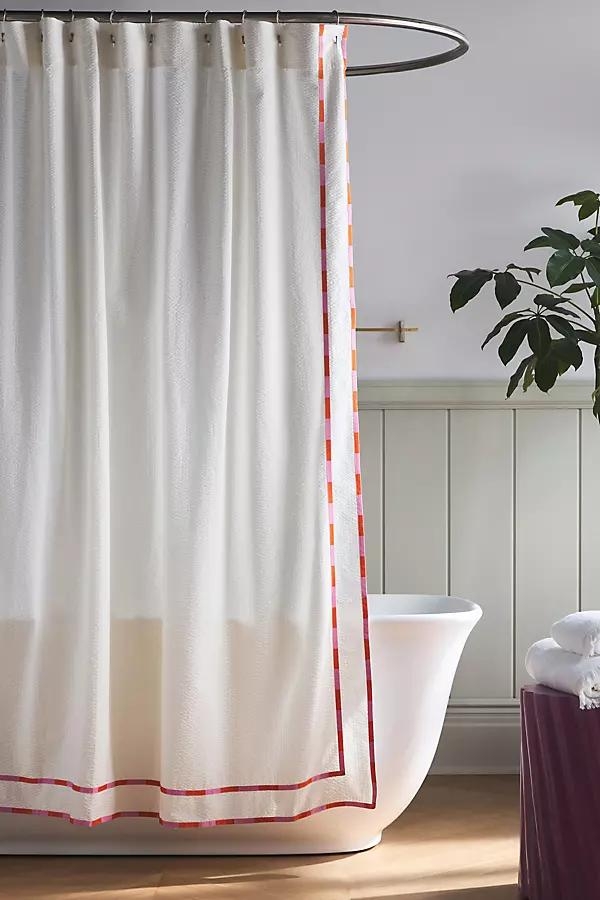Marley Seersucker Border Shower Curtain - Image 0