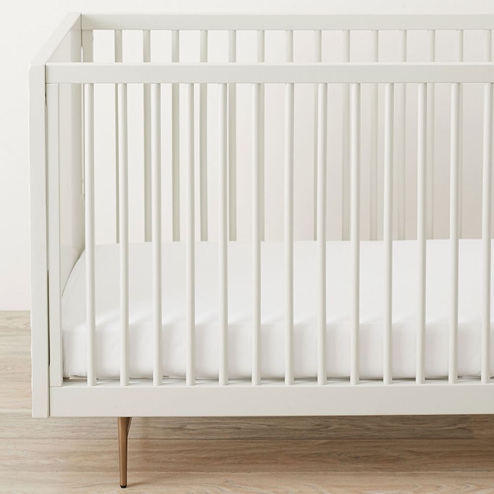 Organic Cotton Crib Fitted Sheet, Stone White, Set of 2, WE Kids - Image 0