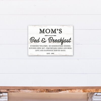 Mom's Bed Breakfast Print On Canvas - Image 0