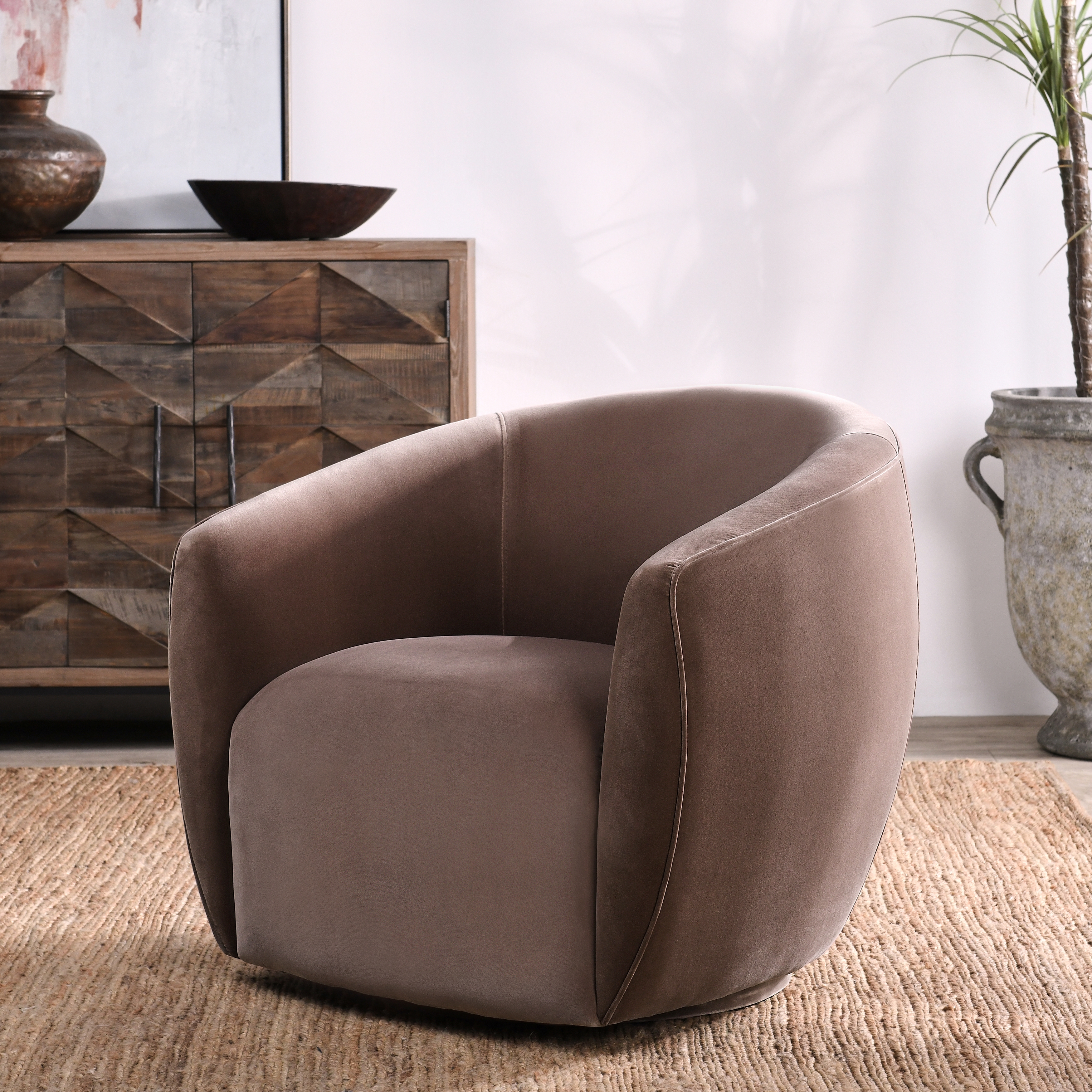 Harper Swivel Accent Chair Dusty Brown - Image 6