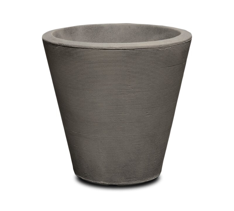  Resin Pot Planter Color: Weathered Grey-Stone, Size: 14" H x 14.37" W x 14.37" D - Image 0