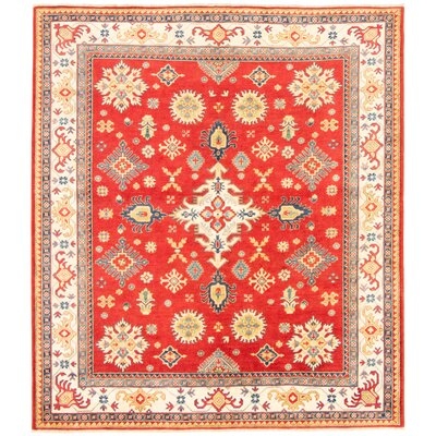 One-of-a-Kind Hypoluxo Hand-Knotted 2010s Gazni Red 8'4" x 9'6" Wool Area Rug - Image 0