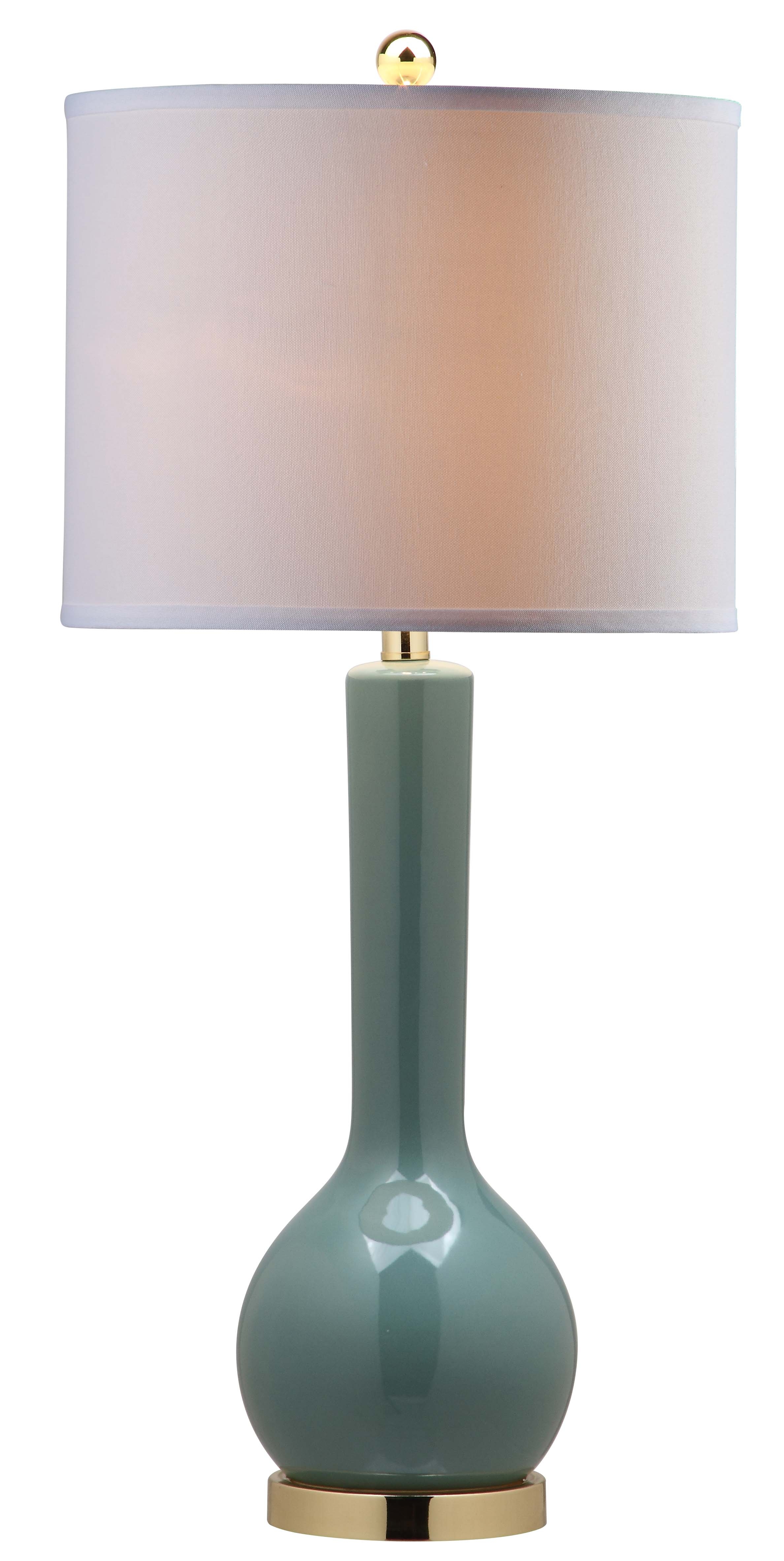 Mae 30.5-Inch H Long Neck Ceramic Table Lamp - Marine Blue - Arlo Home - Image 1
