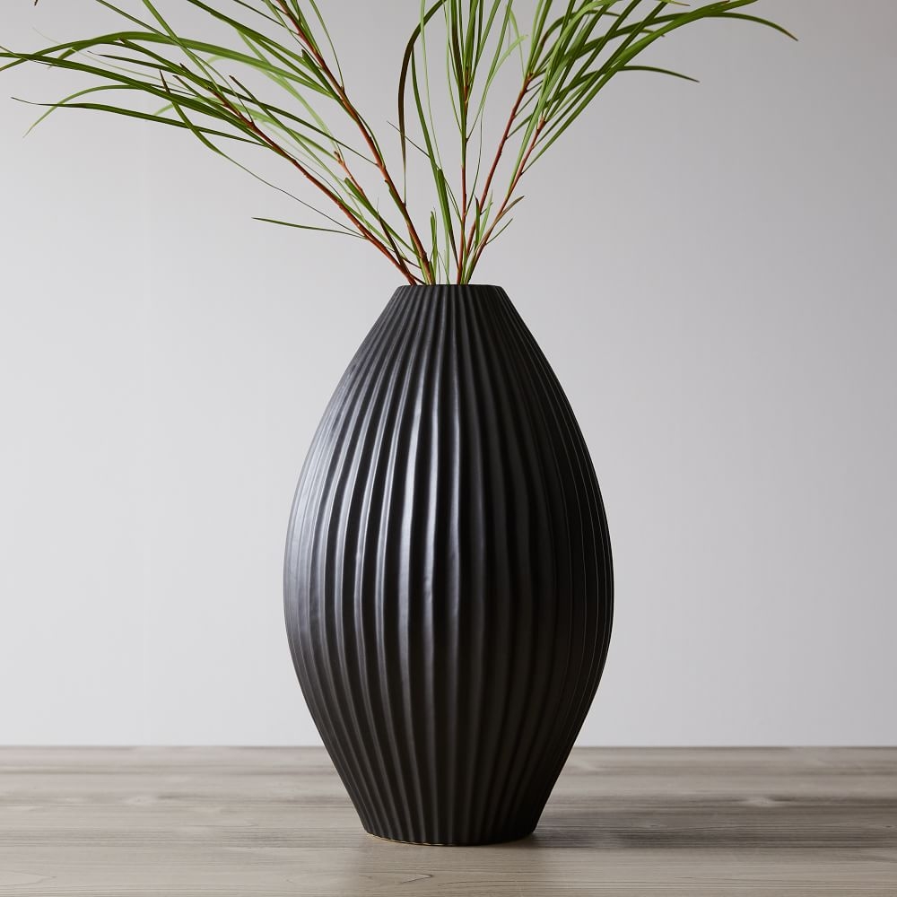 Sanibel Wide Tapered Vase, Black - Image 0