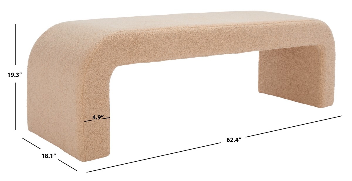 Caralynn Upholstered Bench - Tan - Image 8