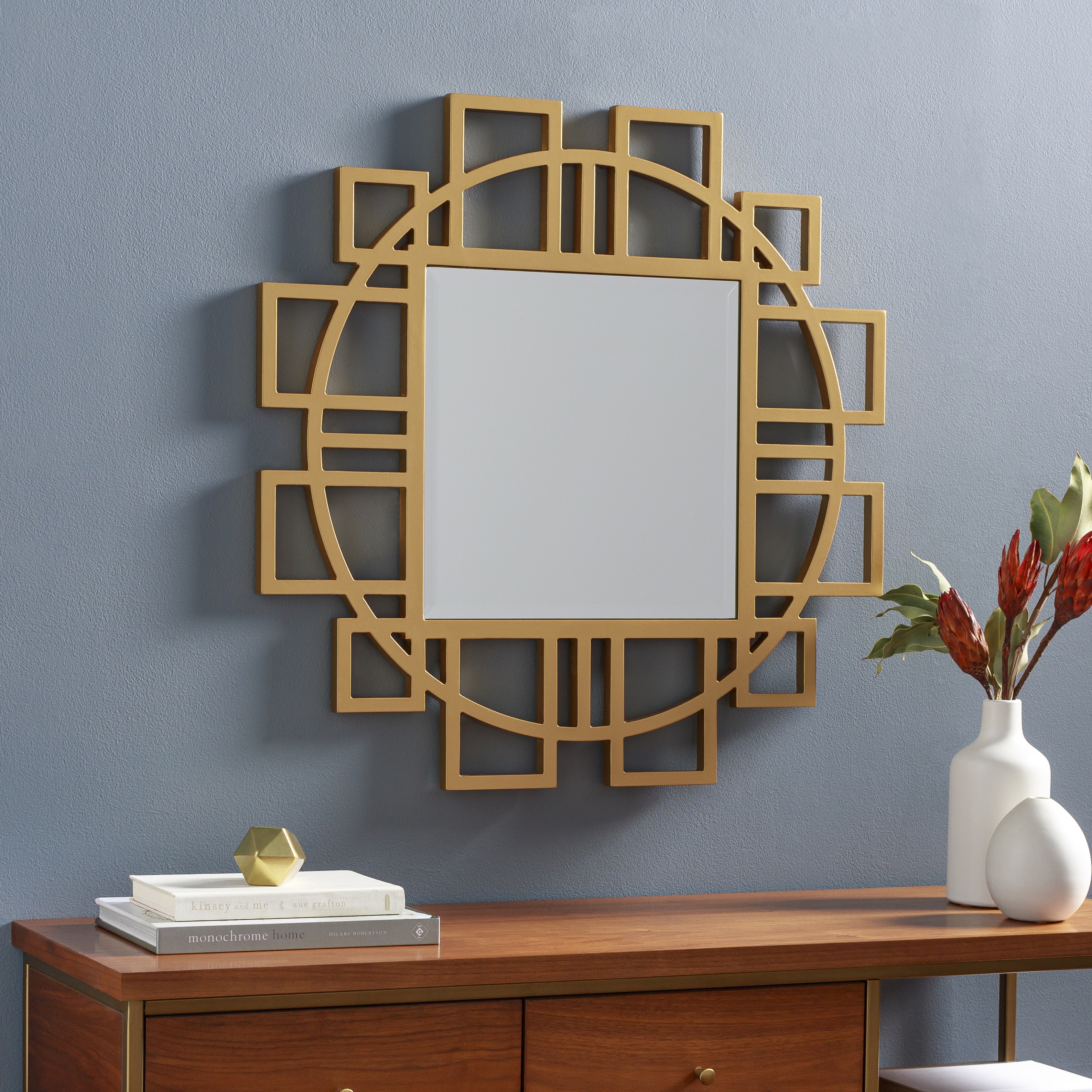 Glasgow Gold 32"H x 32"W x 1"D Mirror - Image 1