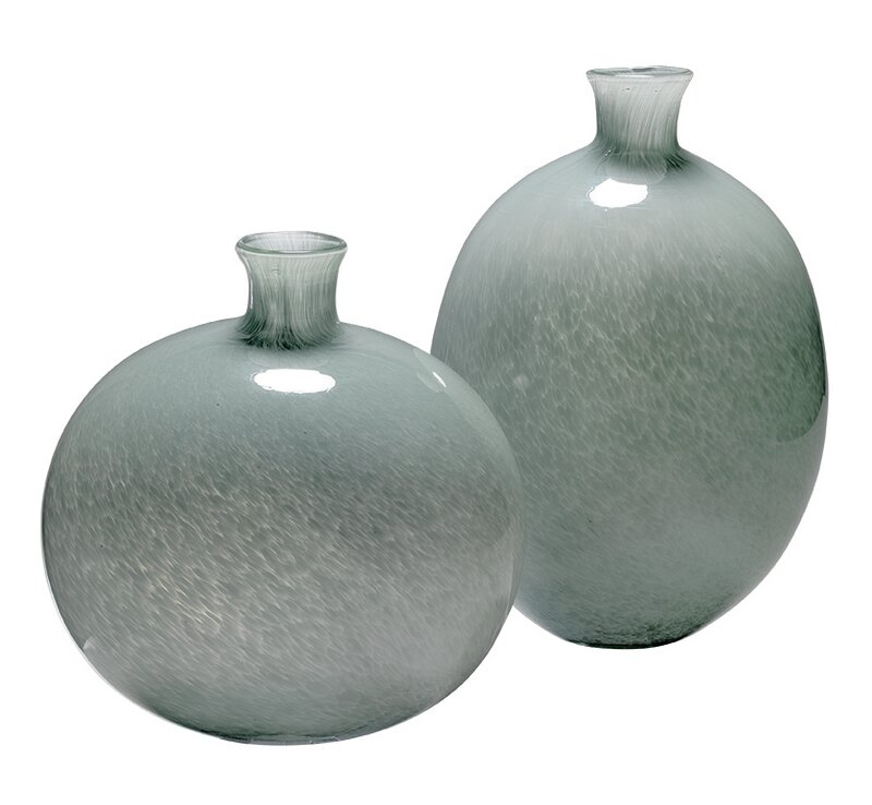 Minx Decorative Table Vases, Gray, Set of 2 - Image 0