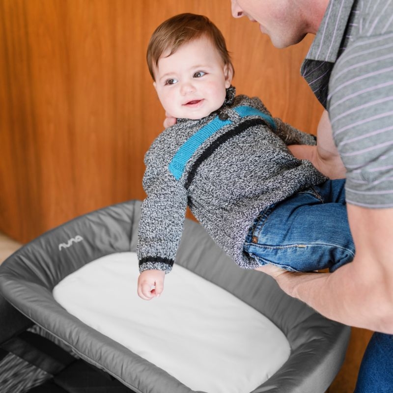 Nuna ® SENA aire ® Granite Grey Playard, Travel Crib and Changing Table - Image 1