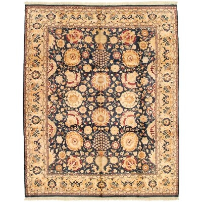 One-of-a-Kind Hand-Knotted New Age Pako Persian Dark Navy/Beige 8' x 9'10" Wool Area Rug - Image 0