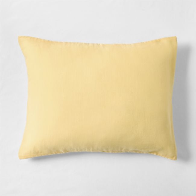 Supersoft Straw Yellow Organic Cotton Gauze Kids Pillow Sham - Image 0