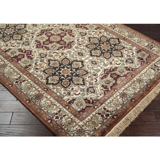 Taj Mahal Brown Indoor 8' x 8' Handmade Rug - Image 1