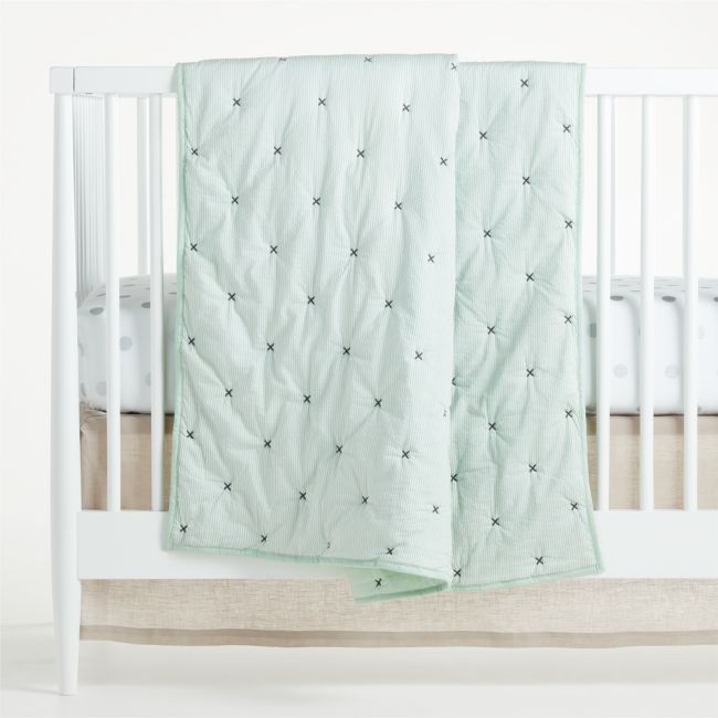 Mint Cotton Voile Crib Quilt - Image 0