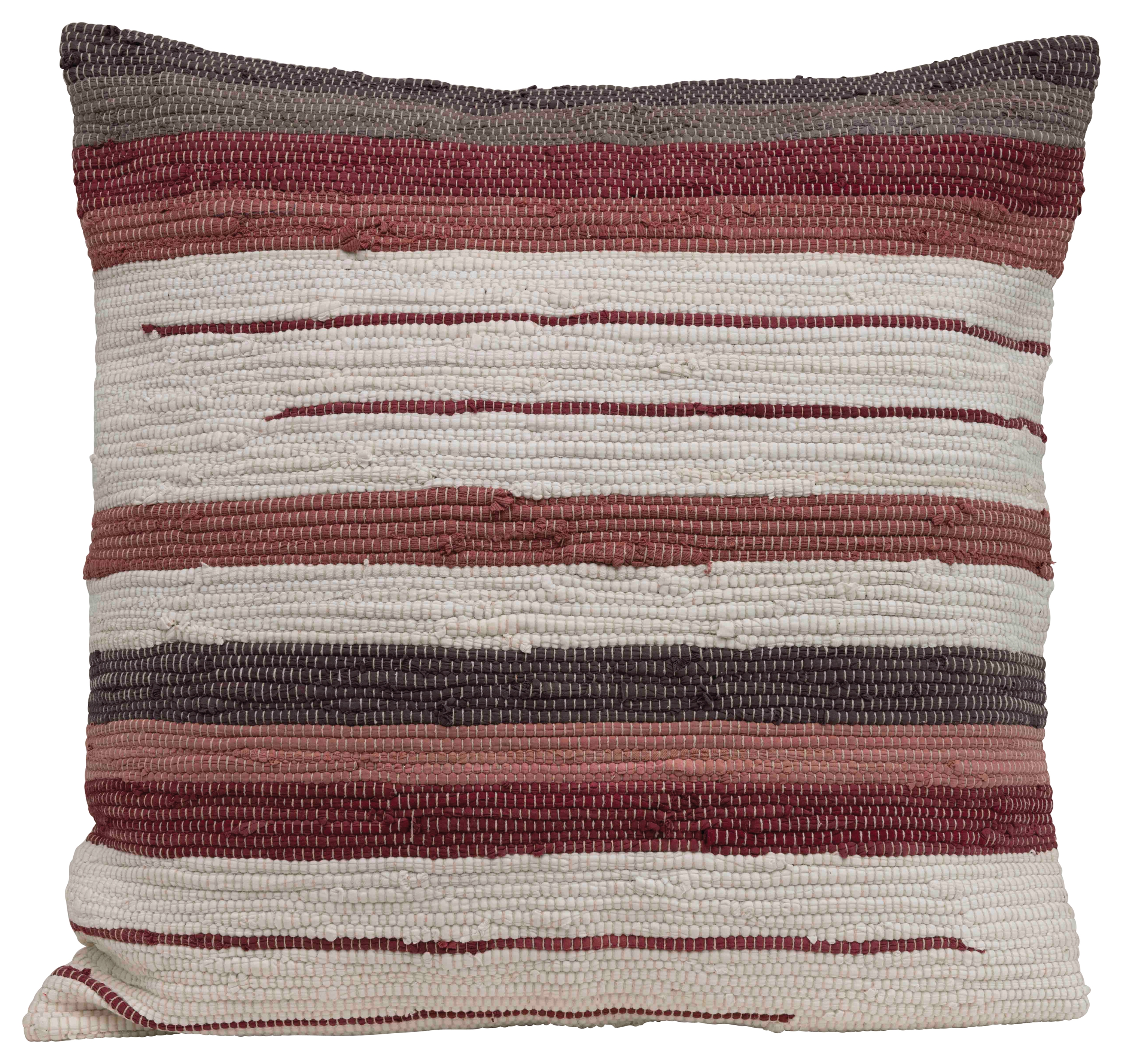Square Striped Woven Cotton Blend Chindi Pillow - Image 0