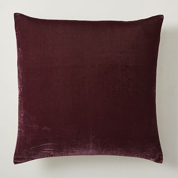 Lush Velvet Pillow Cover, 20"x20", Plum, Set of 2 - Image 0