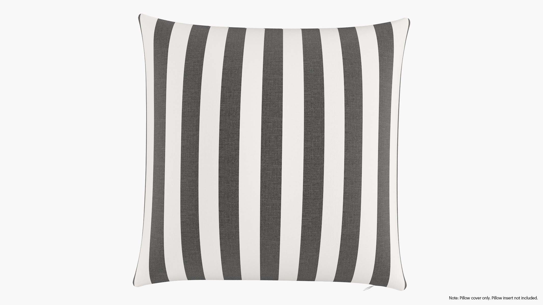 Throw Pillow Cover 22", Ink Cabana Stripe, 22" x 22" - Image 0