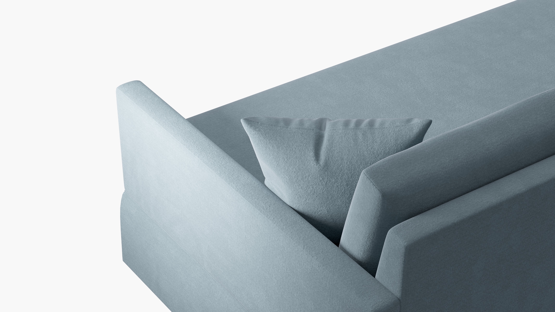 Skirted Track Arm Sofa, Heron Luxe Velvet, Extra Deep (43") - Image 4