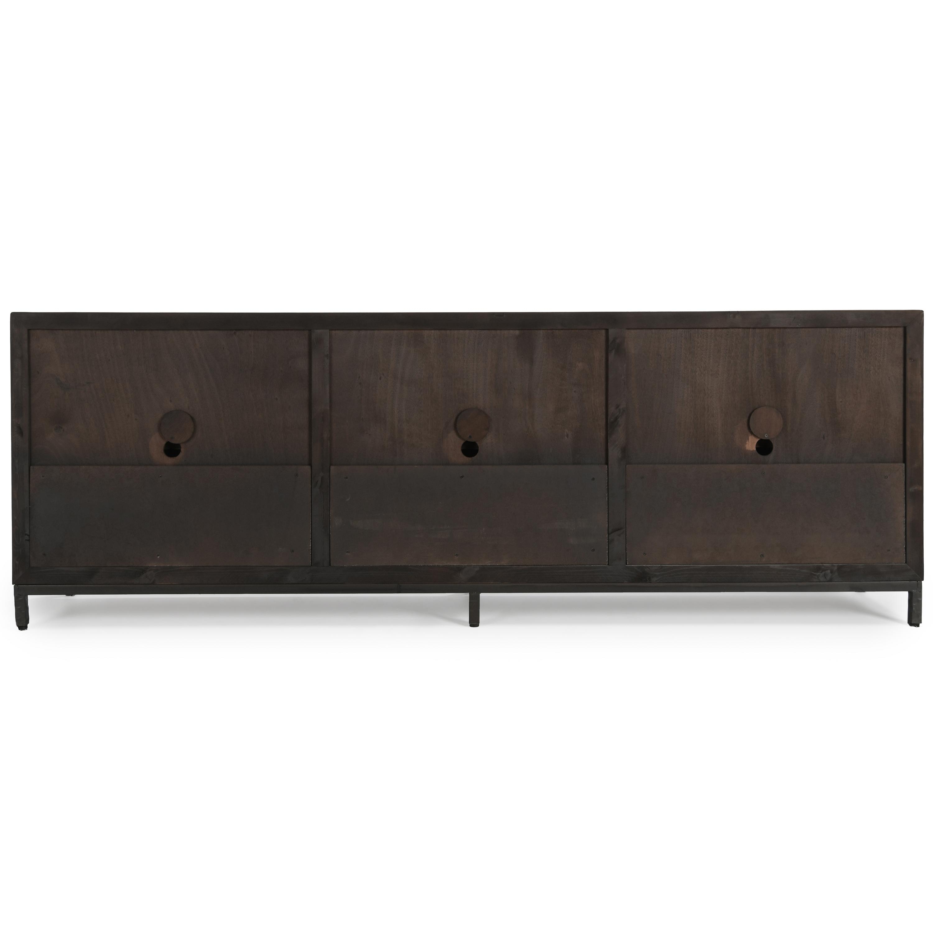 Lisbon Reclaimed Pine 6Dr Cabinet Weathered Black/Travertine - Image 4