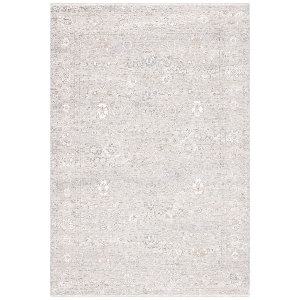 Faded Flowers Rug, 8x10Gray/Beige - Image 0