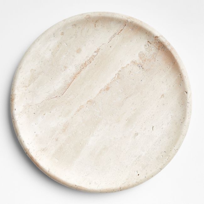 Travertine Beige Round Platter - Image 0