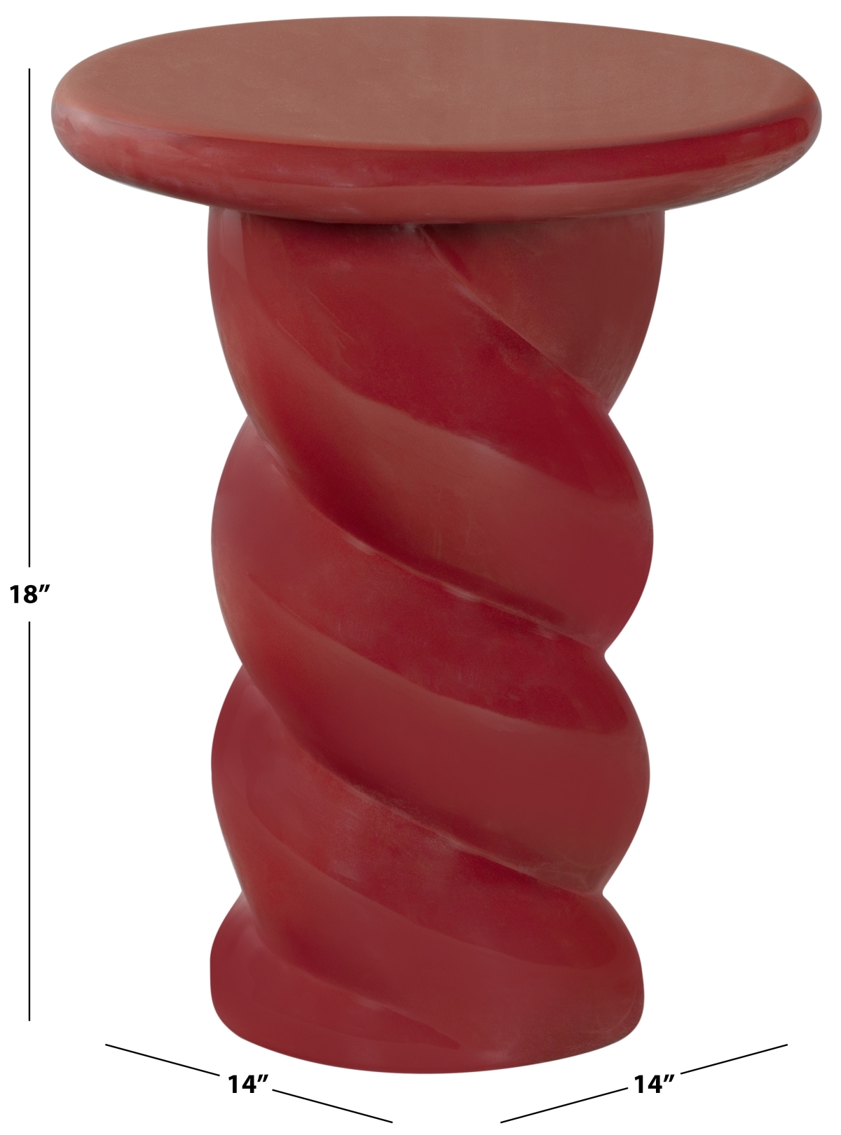 Noelly Concrete Accent Table - Red - Image 6