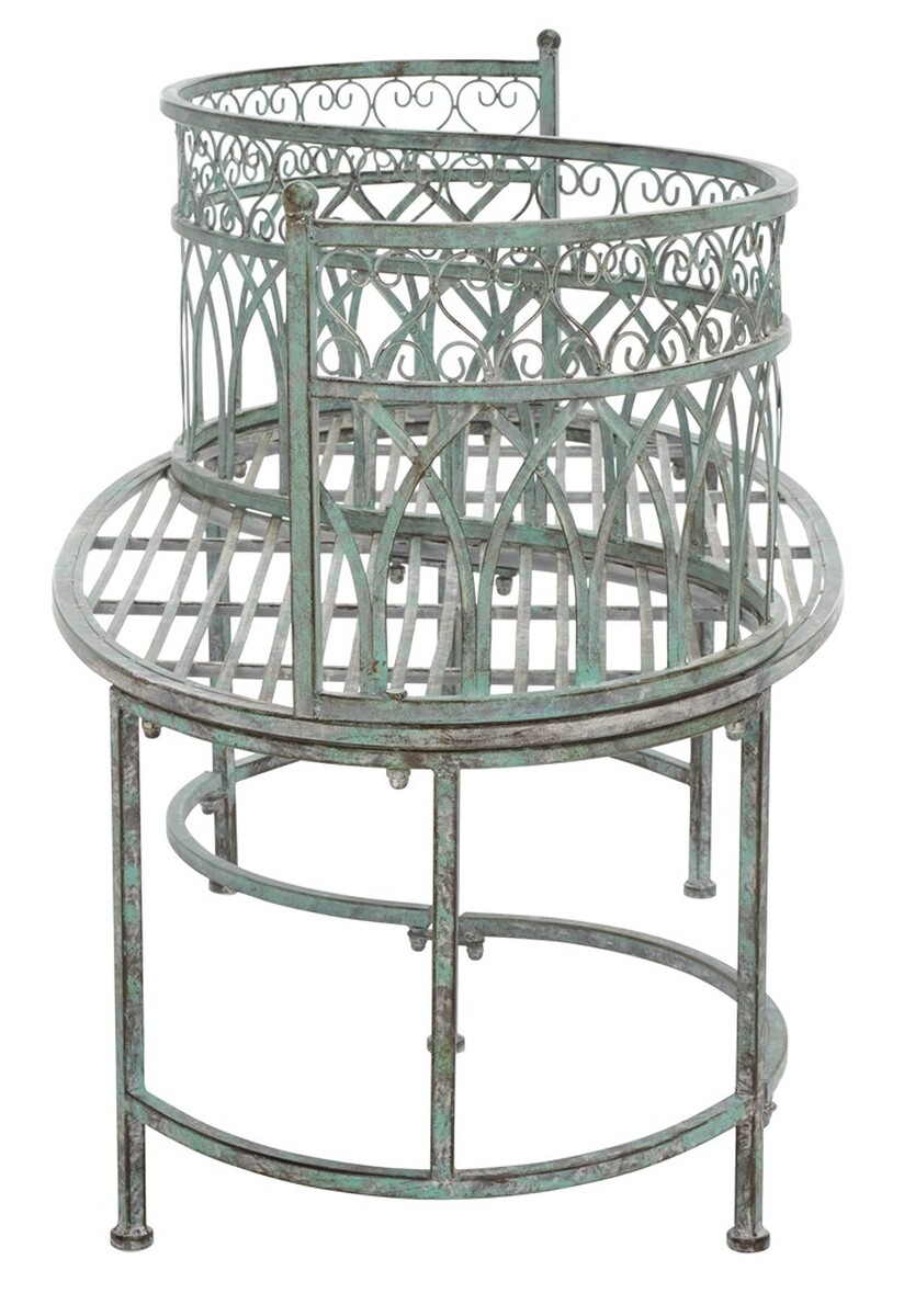 Lara Kissing Bench - Antique Dark Green - Safavieh - Image 5