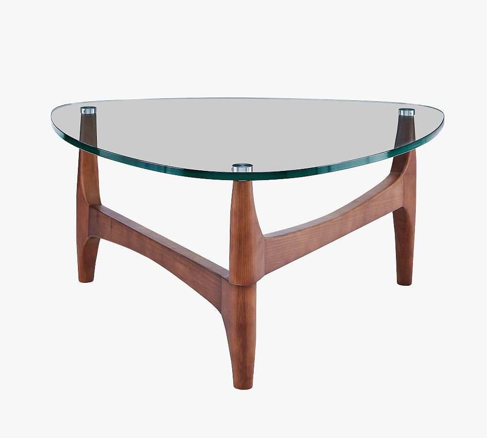 Petaluma 35.5" Triangular Coffee Table, Walnut - Image 0