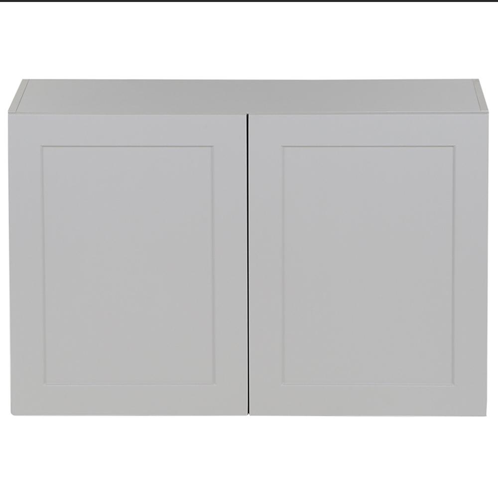 Hampton Bay Cambridge Shaker Assembled 36 in. x 24 in. x12.5 in. Wall Cabinet in Gray - Image 0