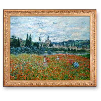 Poppy Field Near Vetheuil 1879 By Claude Monet The World Classic Art Reproductions, Giclee Canvas Prints Wall Art For Home Decor, 16X20 Inches - Image 0