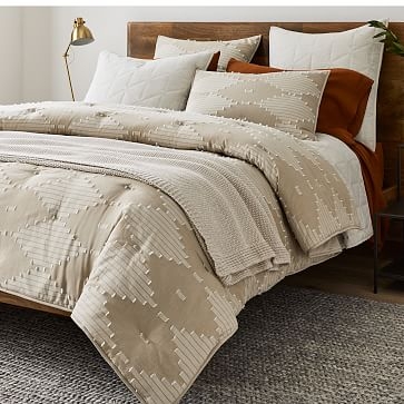 Cotton Knit Bed Blanket, King/Cal. King, Natural - Image 1