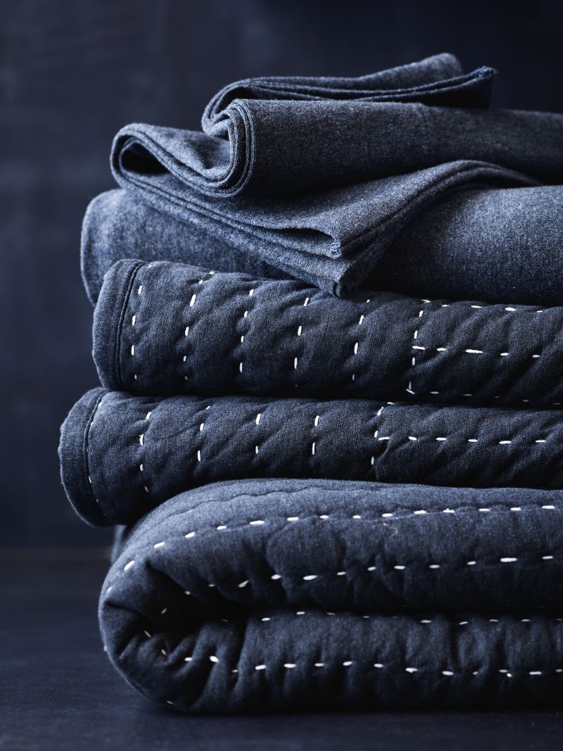 Cozysoft Organic Jersey Midnight Navy King Quilted Bed Pillow Sham - Image 1