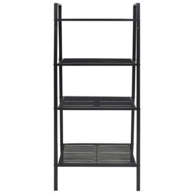 Ladder Bookcase 4 Tiers Metal Black - Image 0