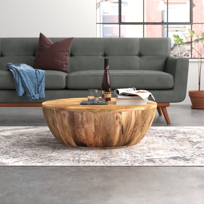Cassius Solid Wood Drum Coffee Table - Image 3
