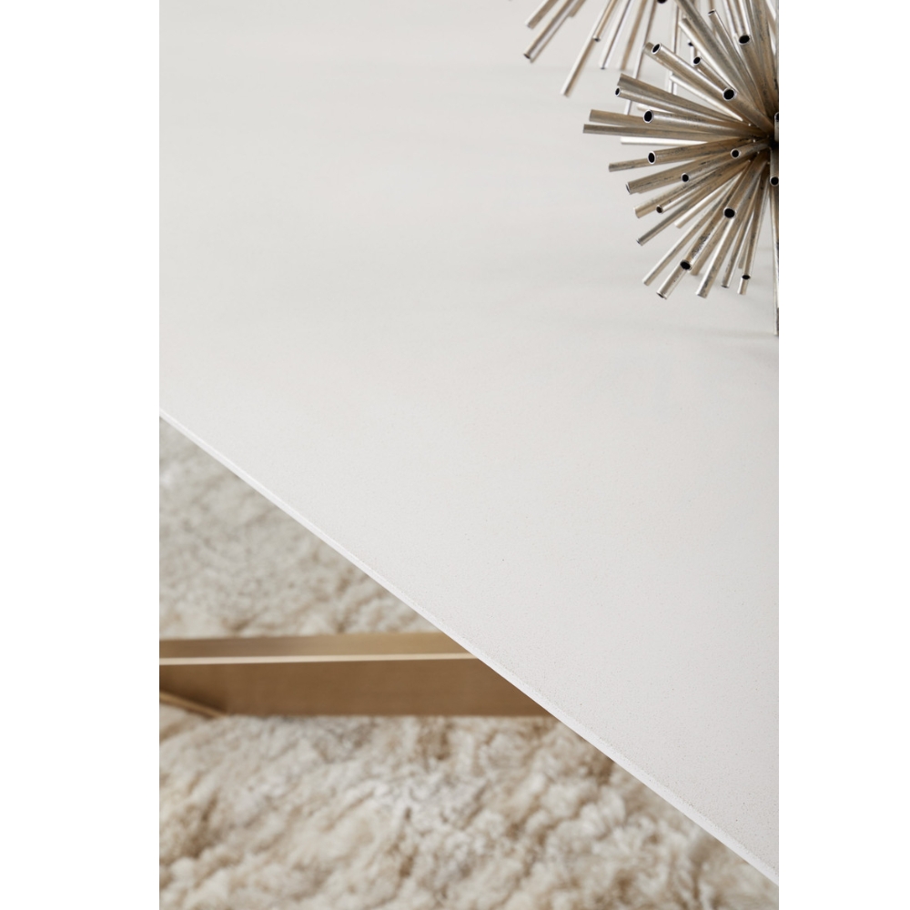 Scarlett Industrial Loft White Concrete Rectangle Dining Table - Image 2