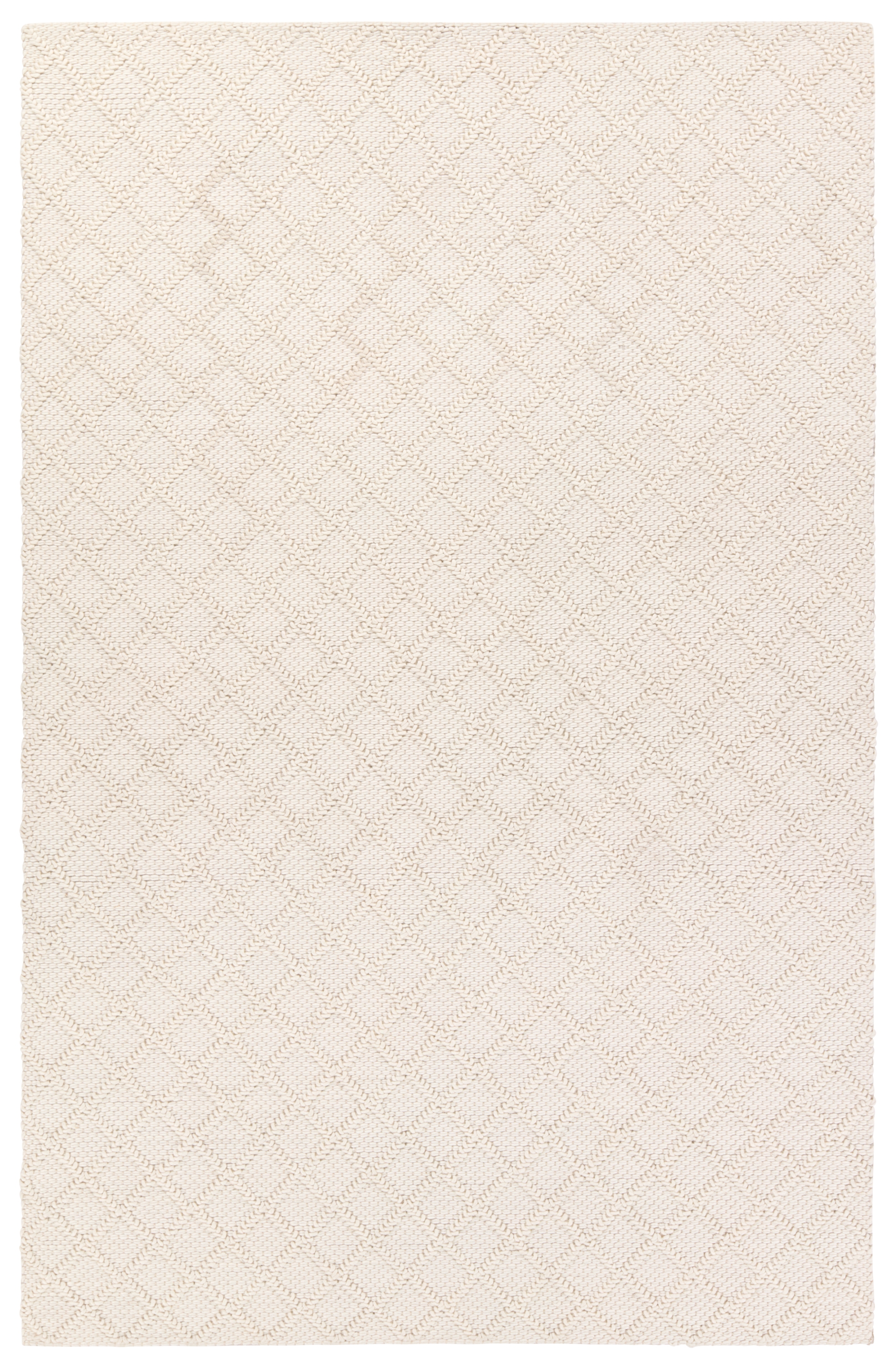 Ankine KIR02 Handmade Trellis Ivory Area Rug (6'x9') - Image 0