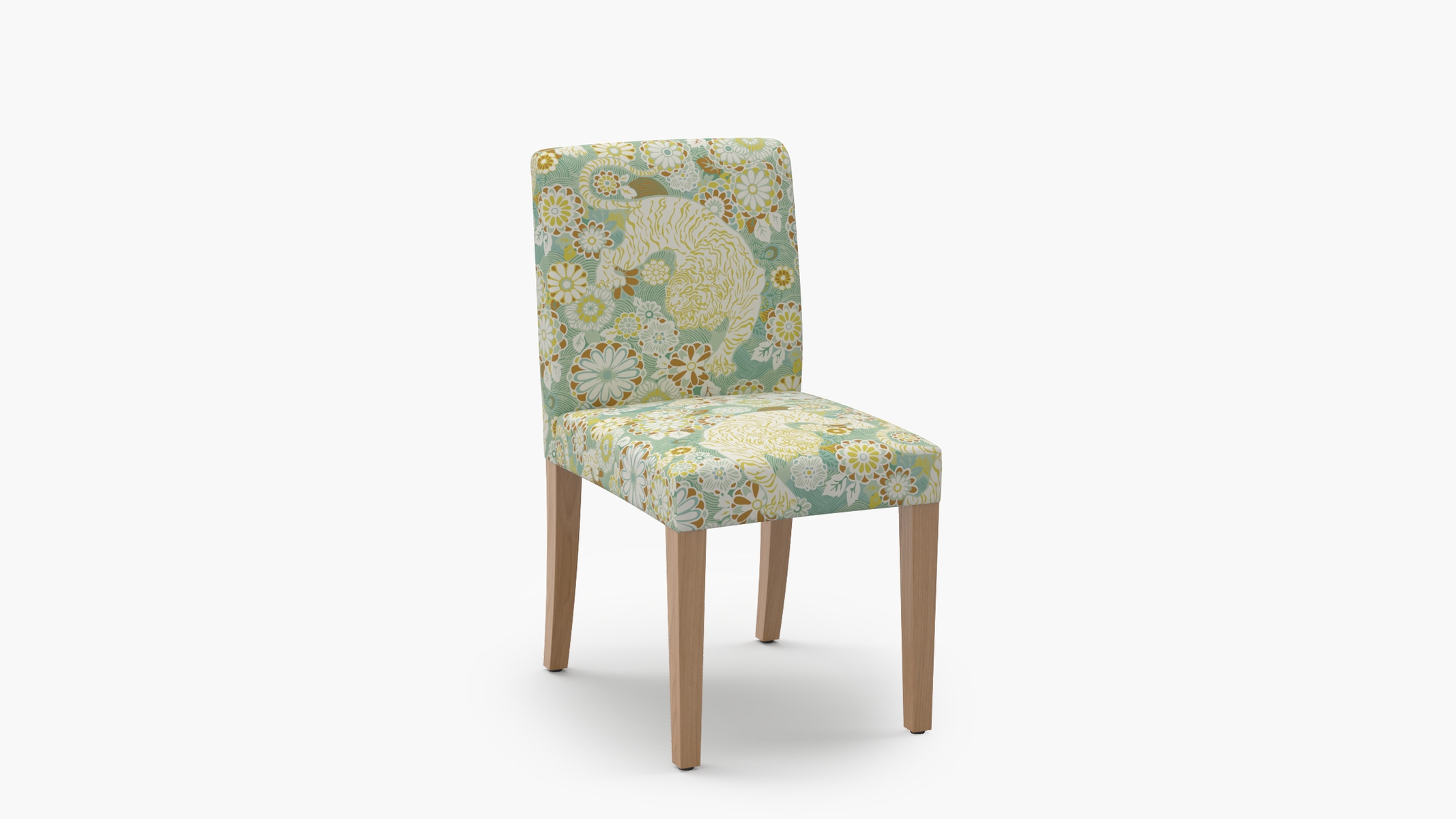Signature Dining Chair, Pistachio Siberian Tiger, Natural Square Tapered Leg - Image 1
